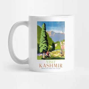 Vintage Travel Poster Visit Kashmir Mug